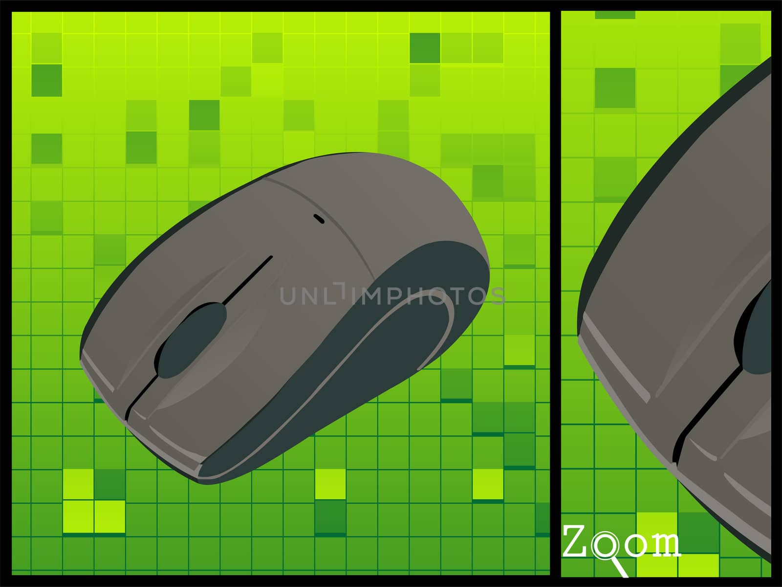 wireless mouse on white isolated background