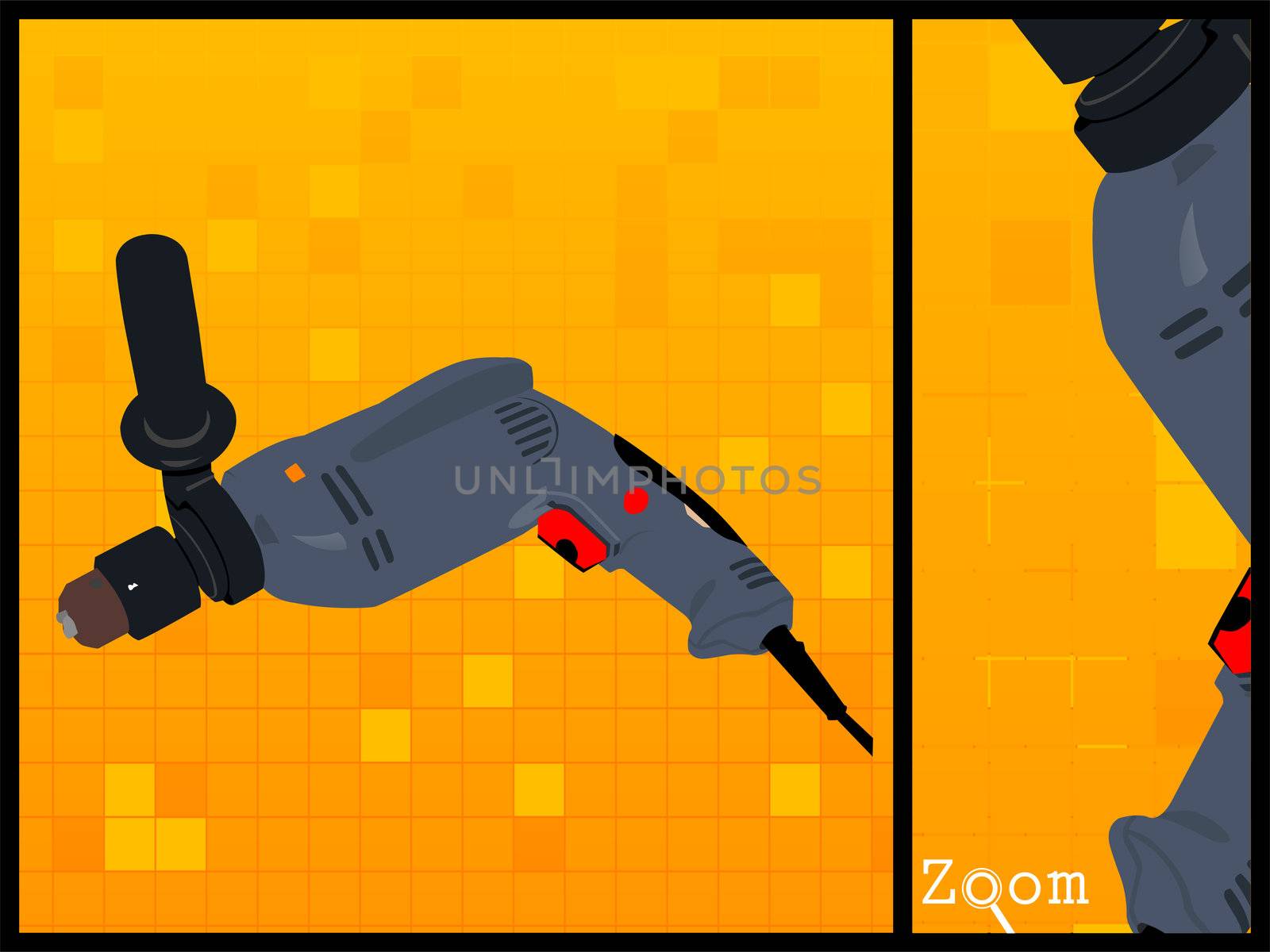 drill machine on isolated background