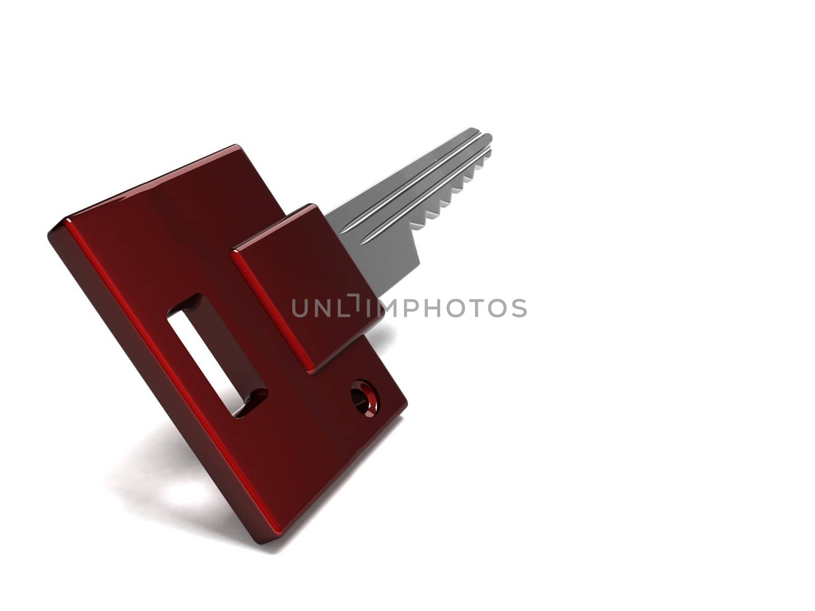 little key on white background
