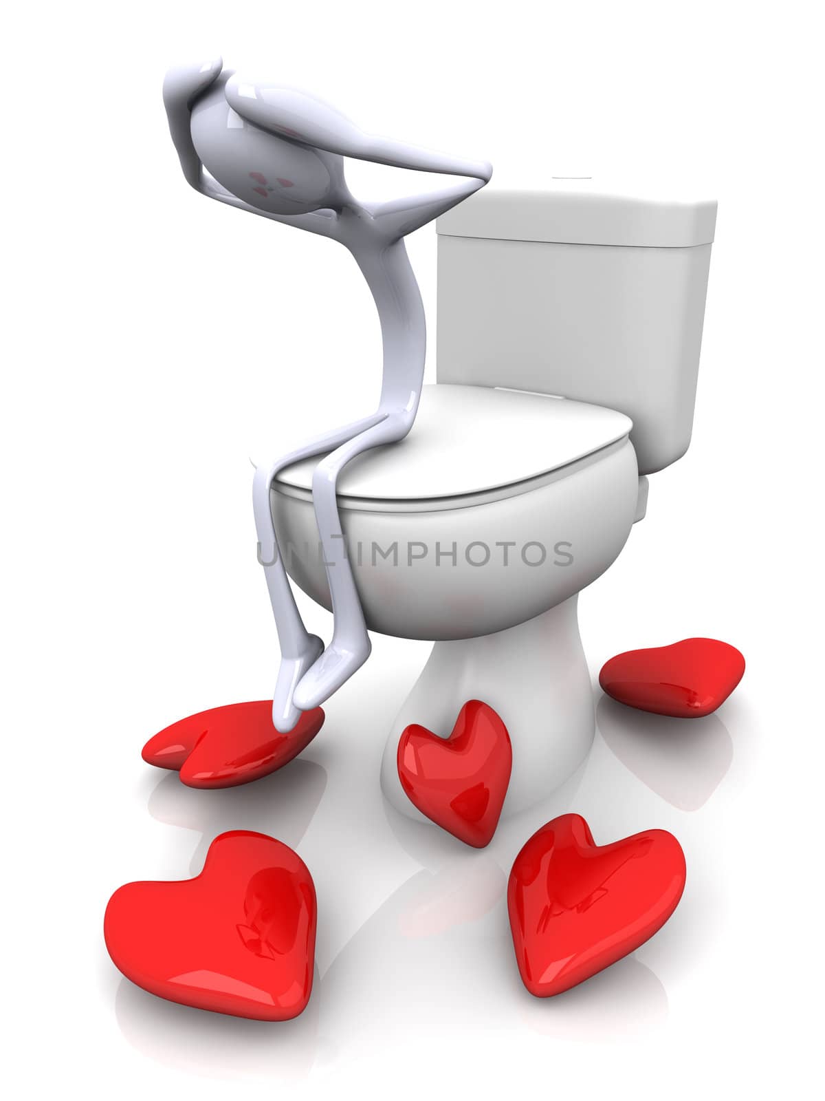 3D rendered Illustration. Being lovesick.