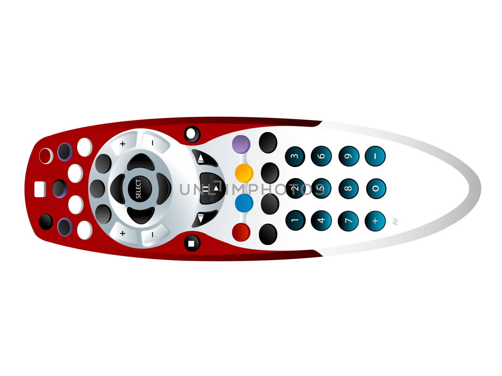 remote control on white background