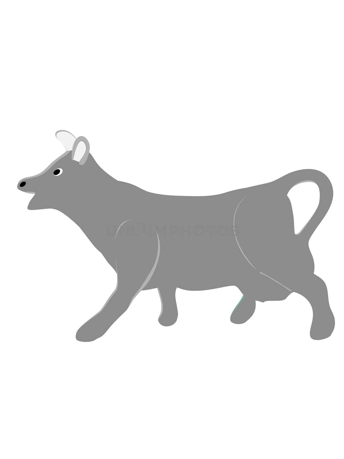 porcelain cow on isolated white background