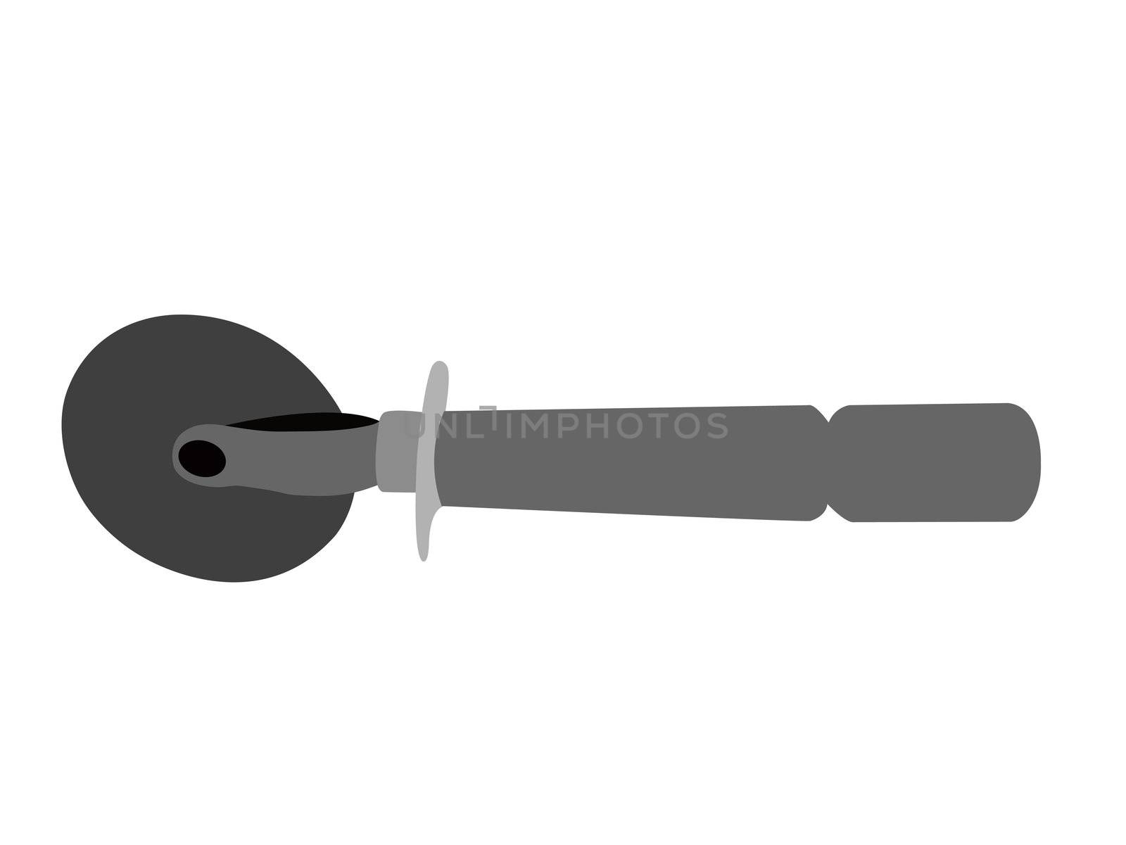 pizza cutter on isolated white background