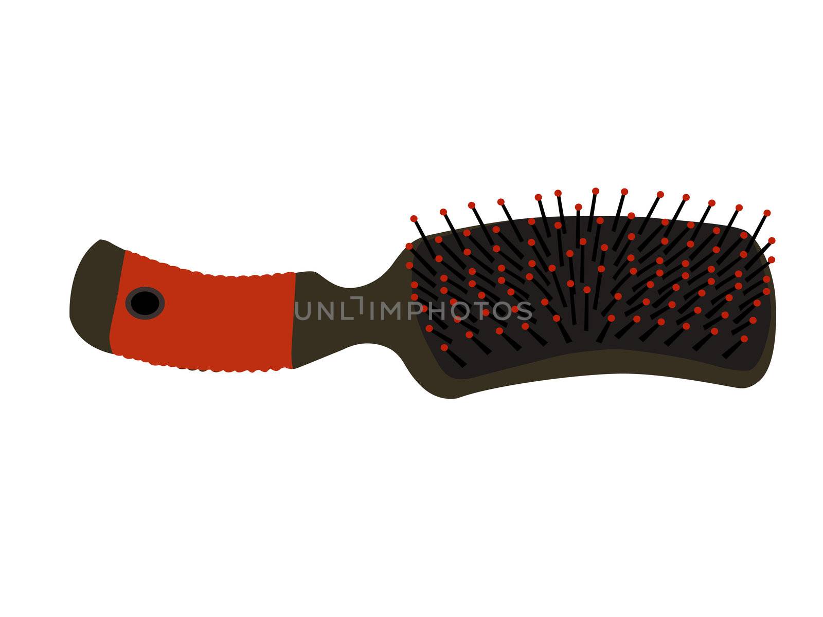 hair brush on white background