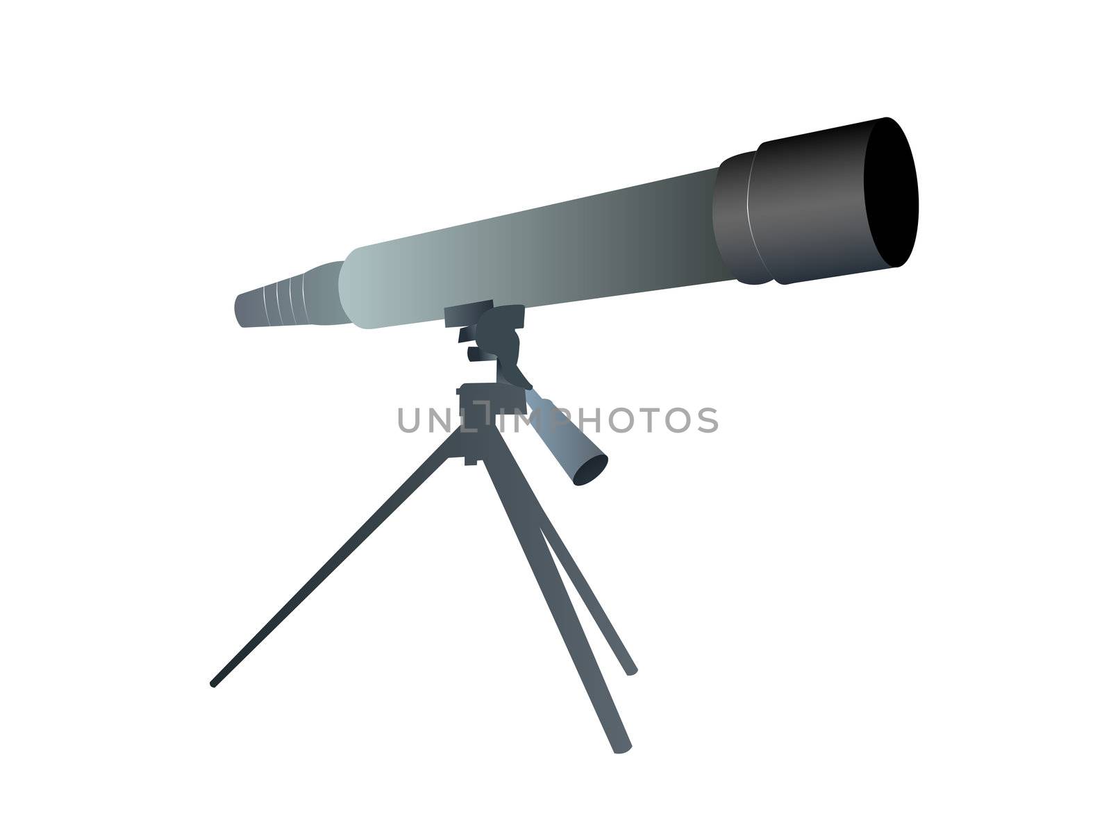 telescope in shop isolated on white background