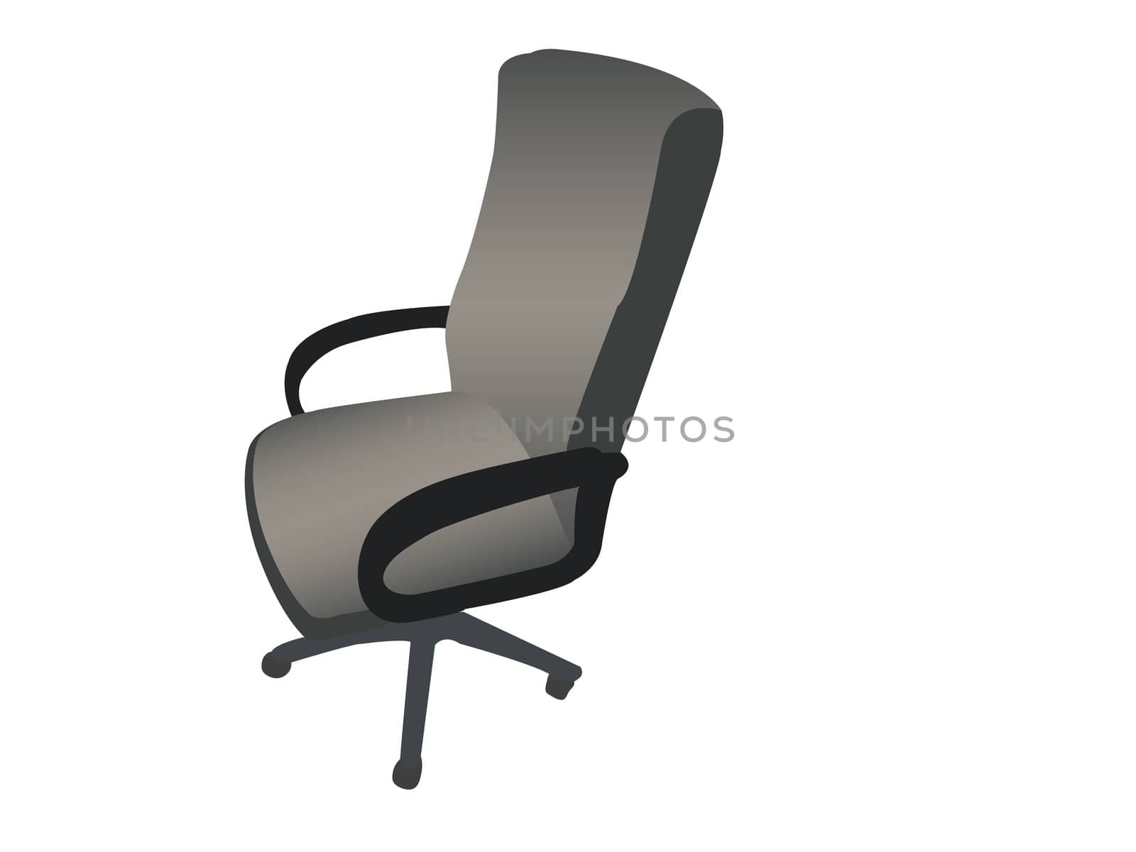 rotating arm chair against white background