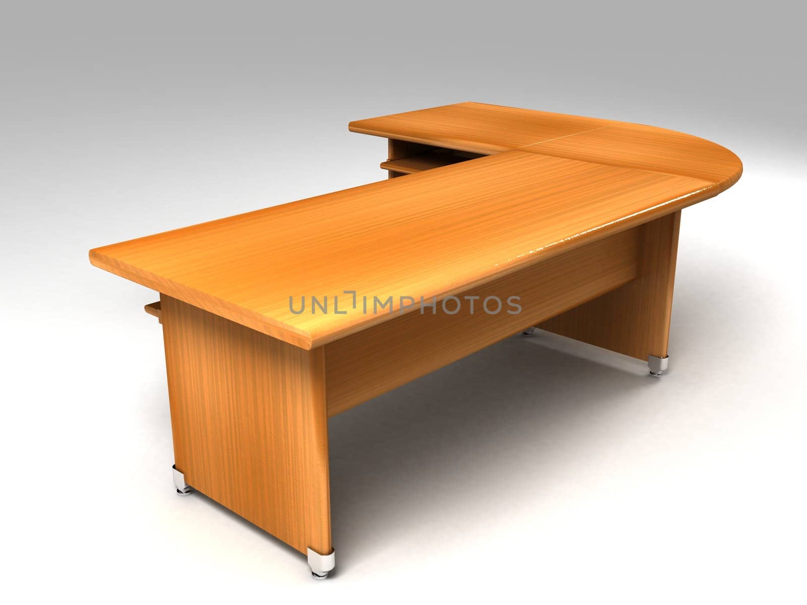 three dimensional office desk on an isolated background