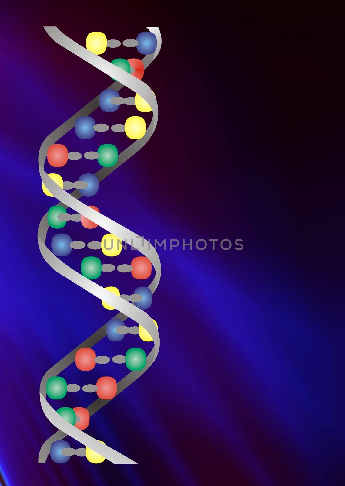 Conceptual illustration of two strangs of DNA double helix