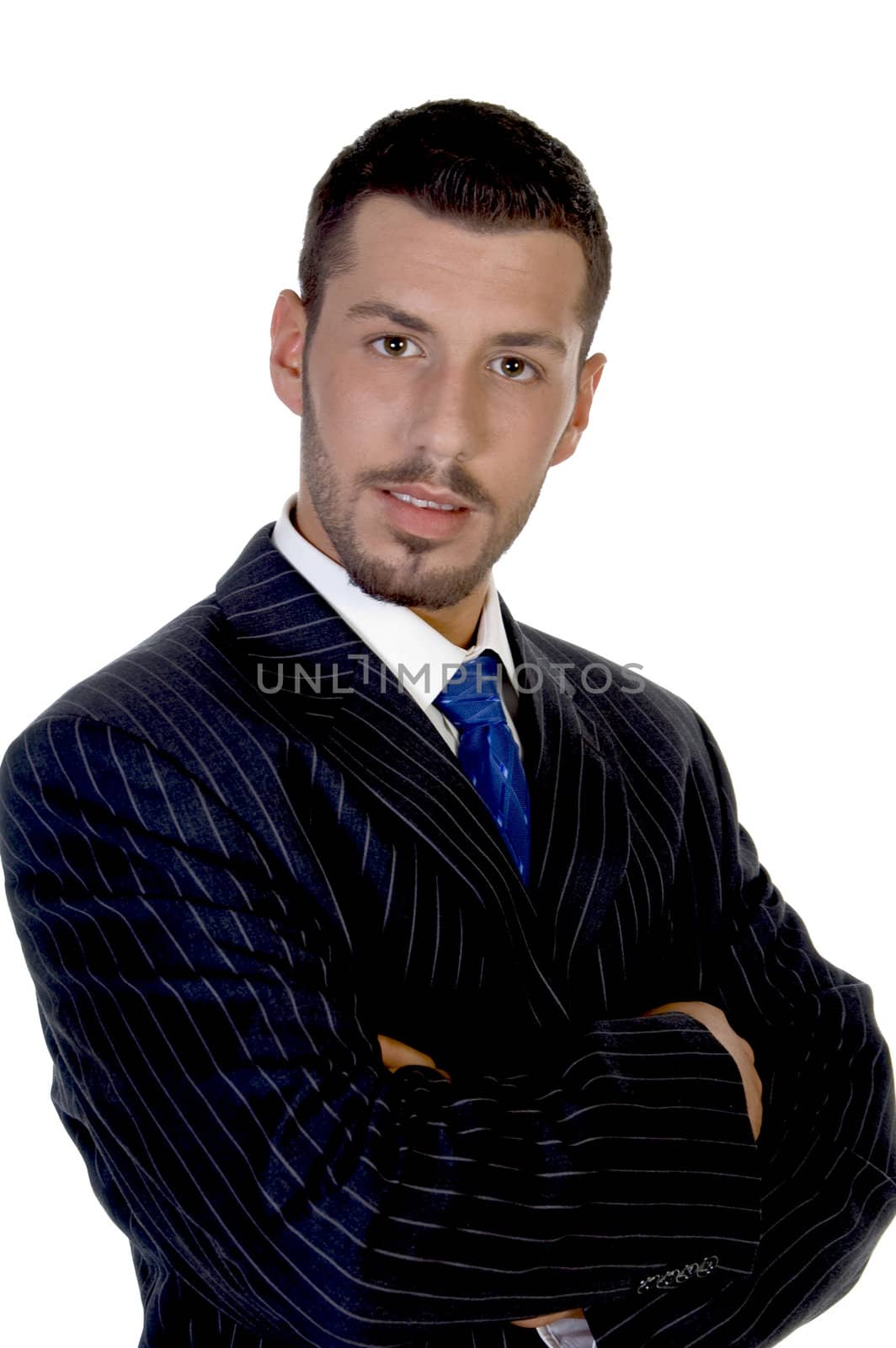 portrait of smart businessperson on an isolated background