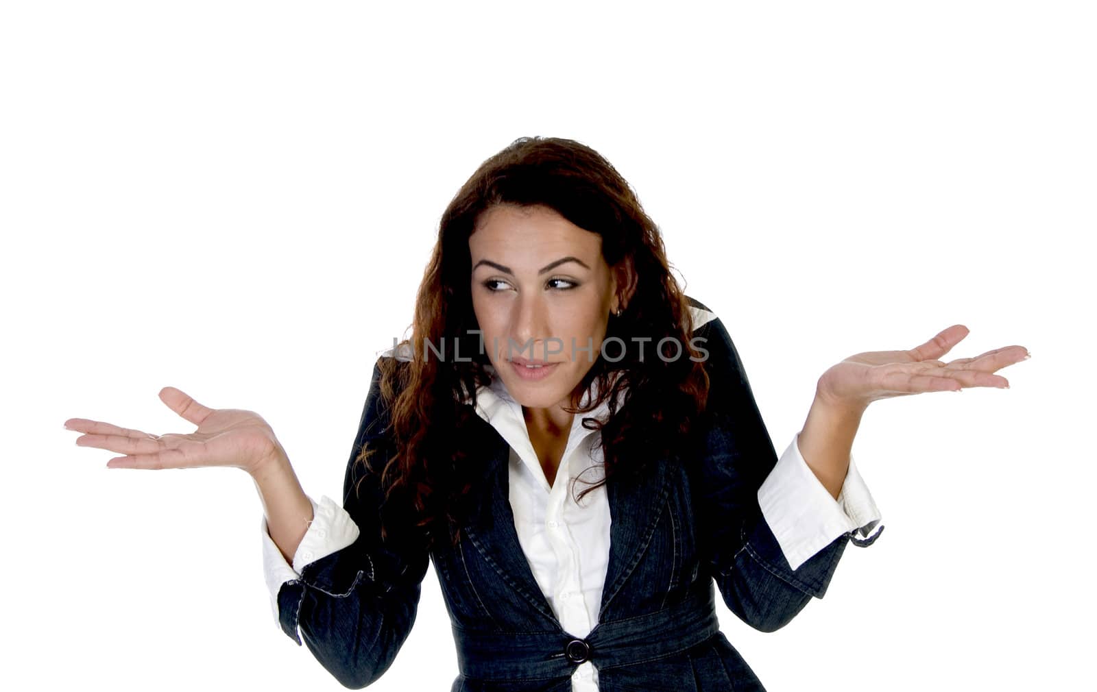 lady without worry with white background