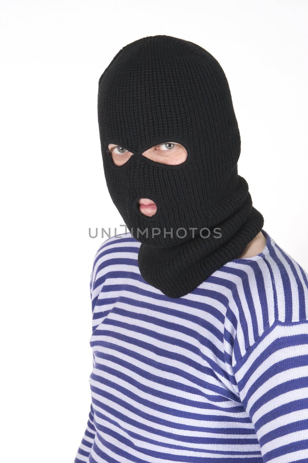 bandit wearing military mask