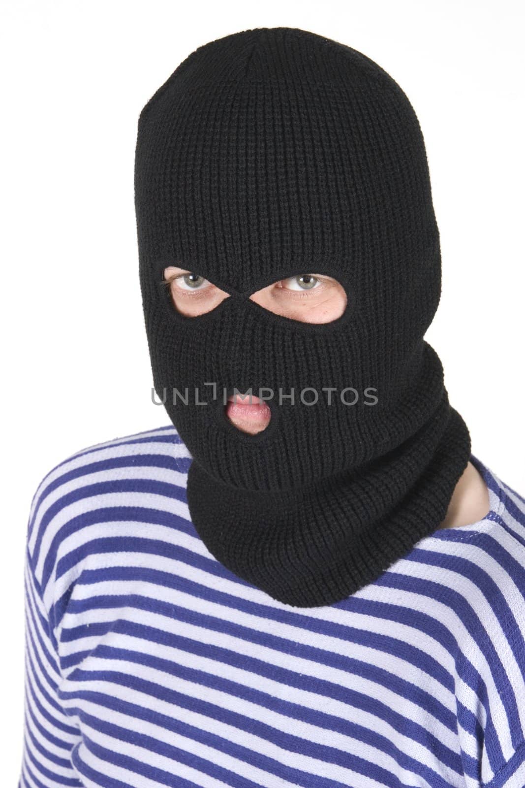 bandit wearing military mask