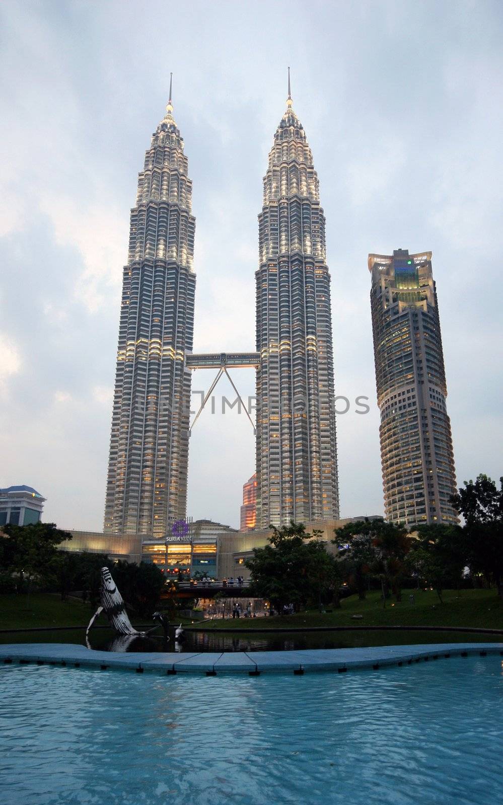 The view of PETRONAS Twin Towers from the KLCC park