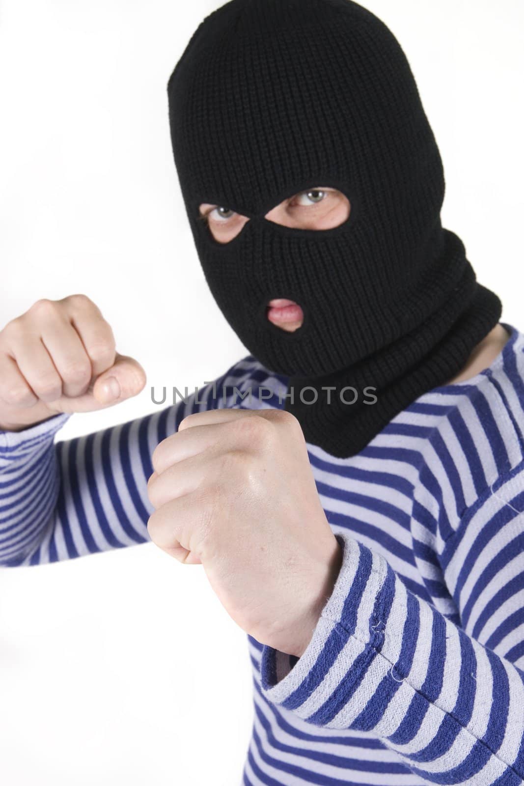 bandit wearing military mask