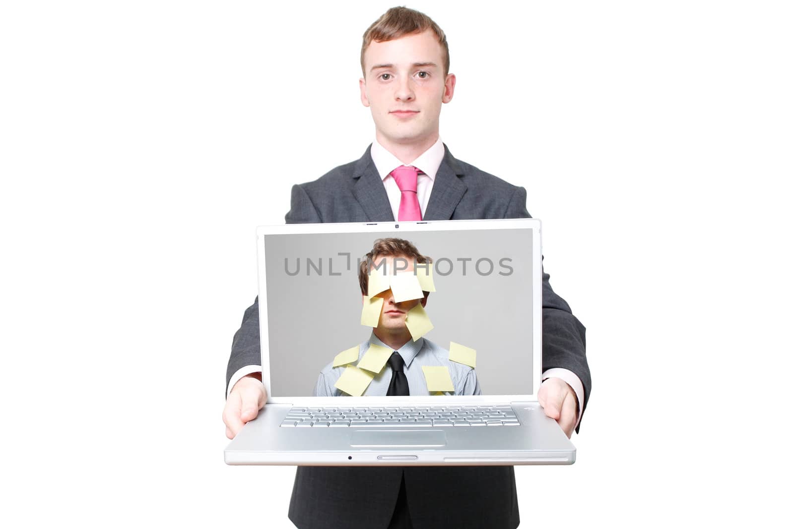 Business man with a laptop