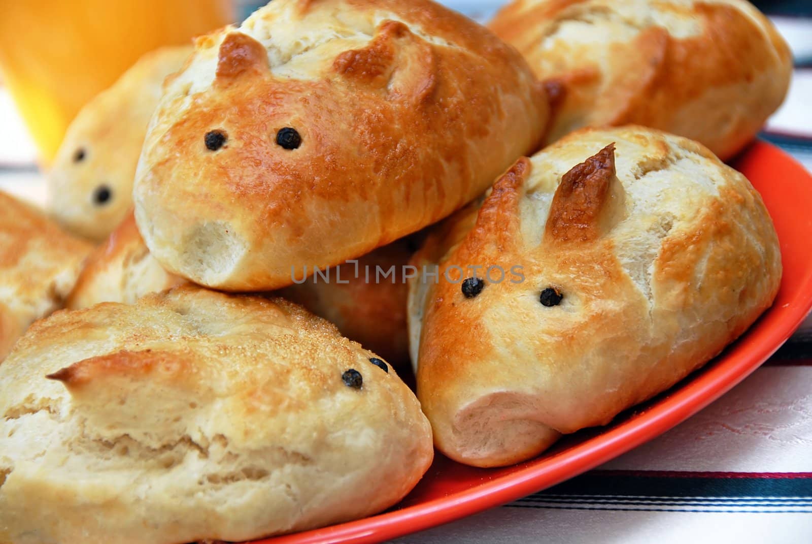 appetizing homemade baked easter pastry on table