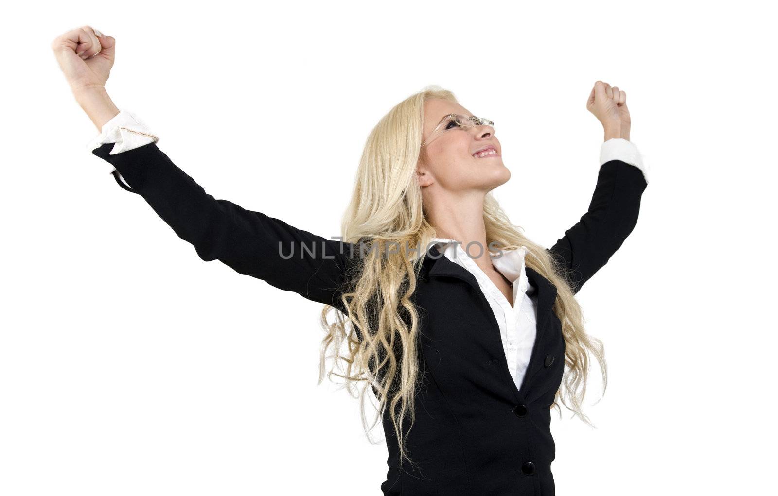 successful lady on isolated background