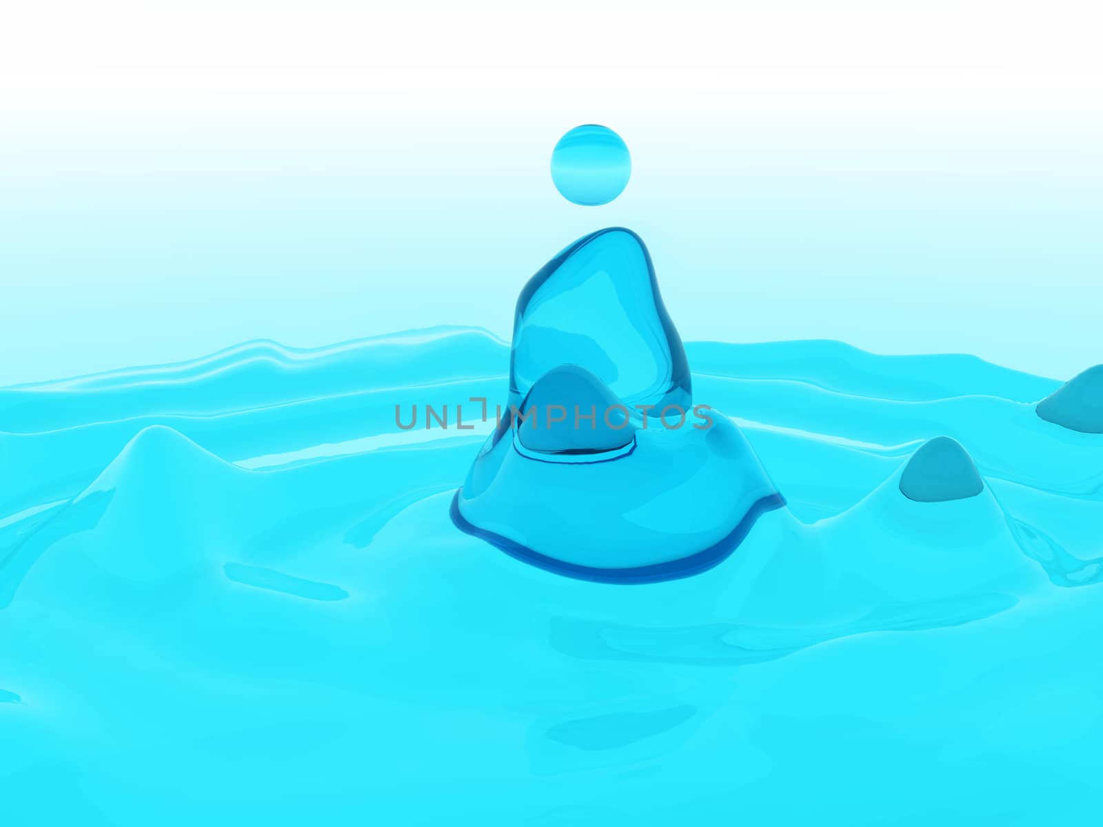 An abstract image of some blue blobs.