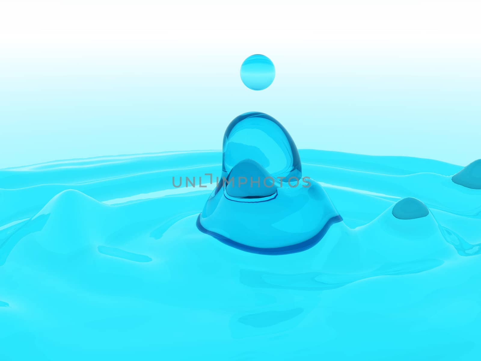 An abstract image of some blue blobs.