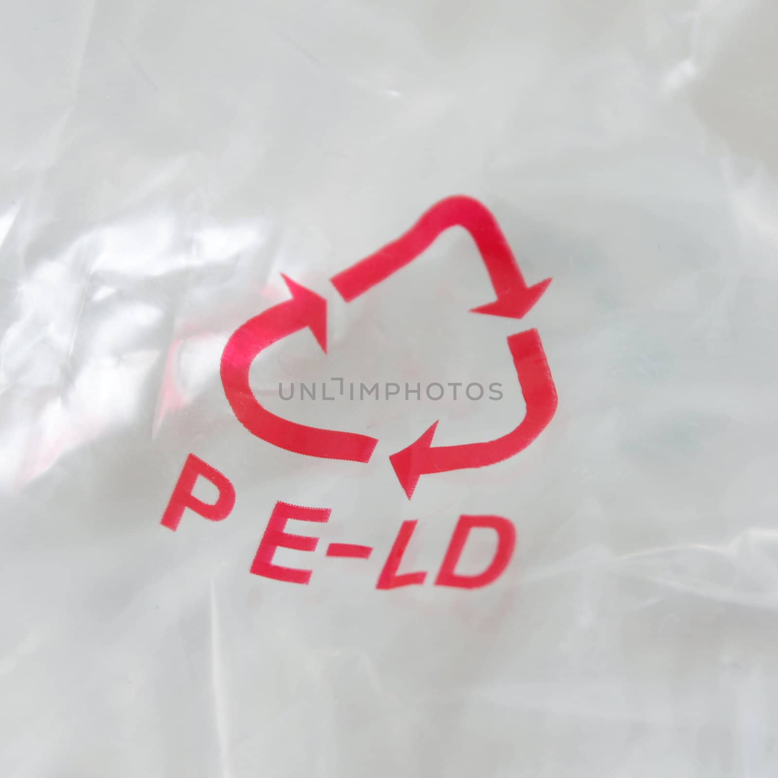 Plastic recycled with a recycling logo