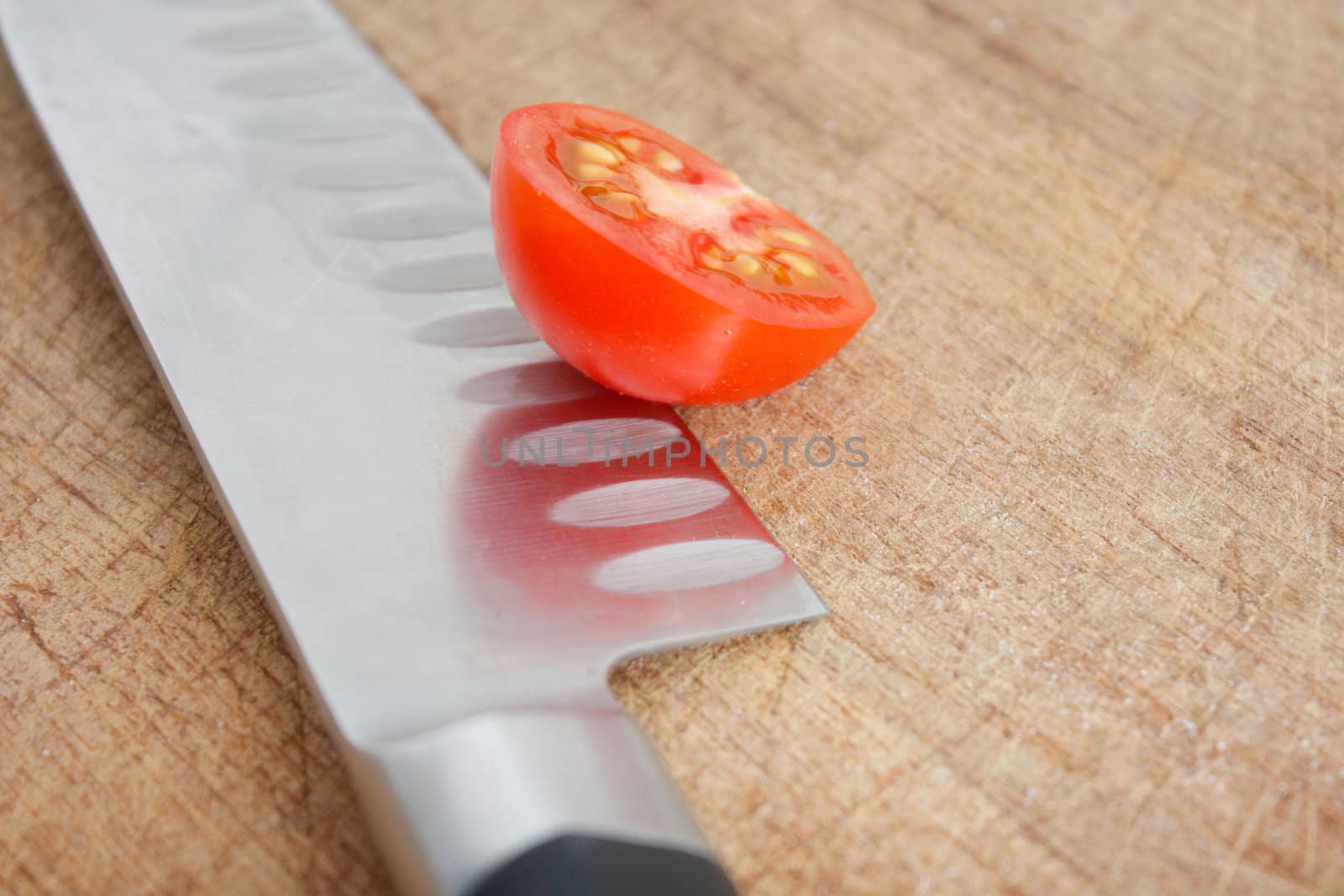 A small sliced tomato