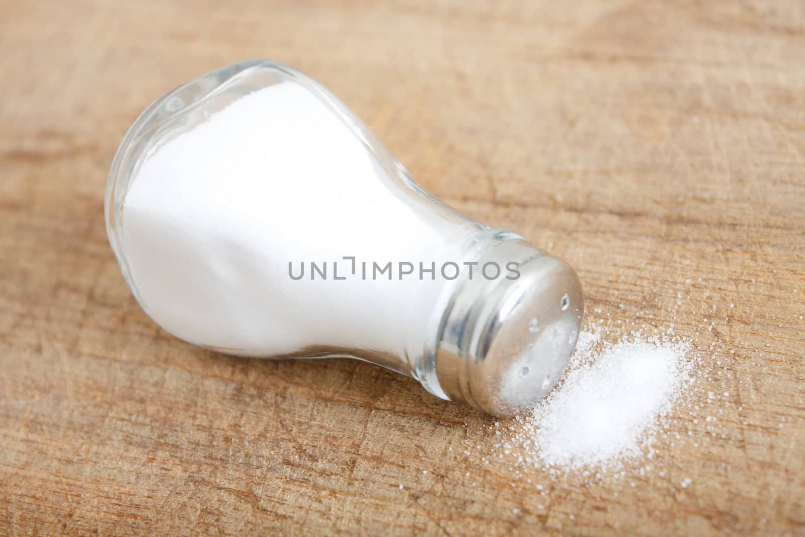 Salt on a wooden surface