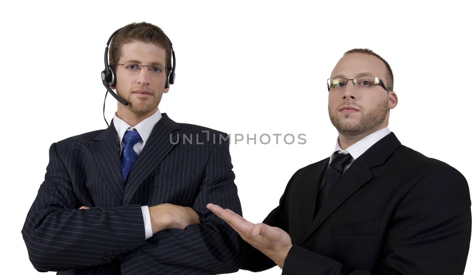 boss scolding his employee on white background