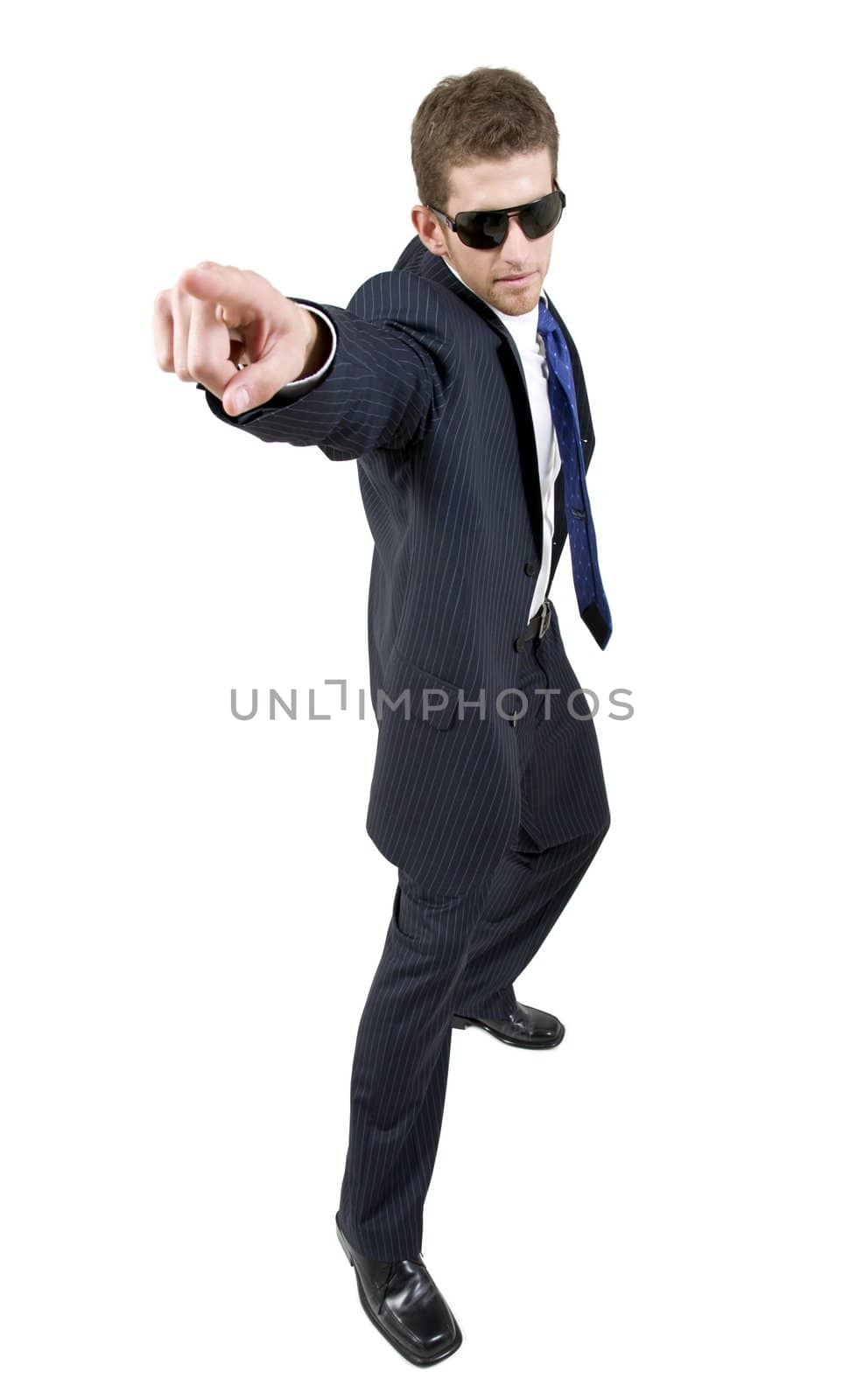 successful young businessman on white background
