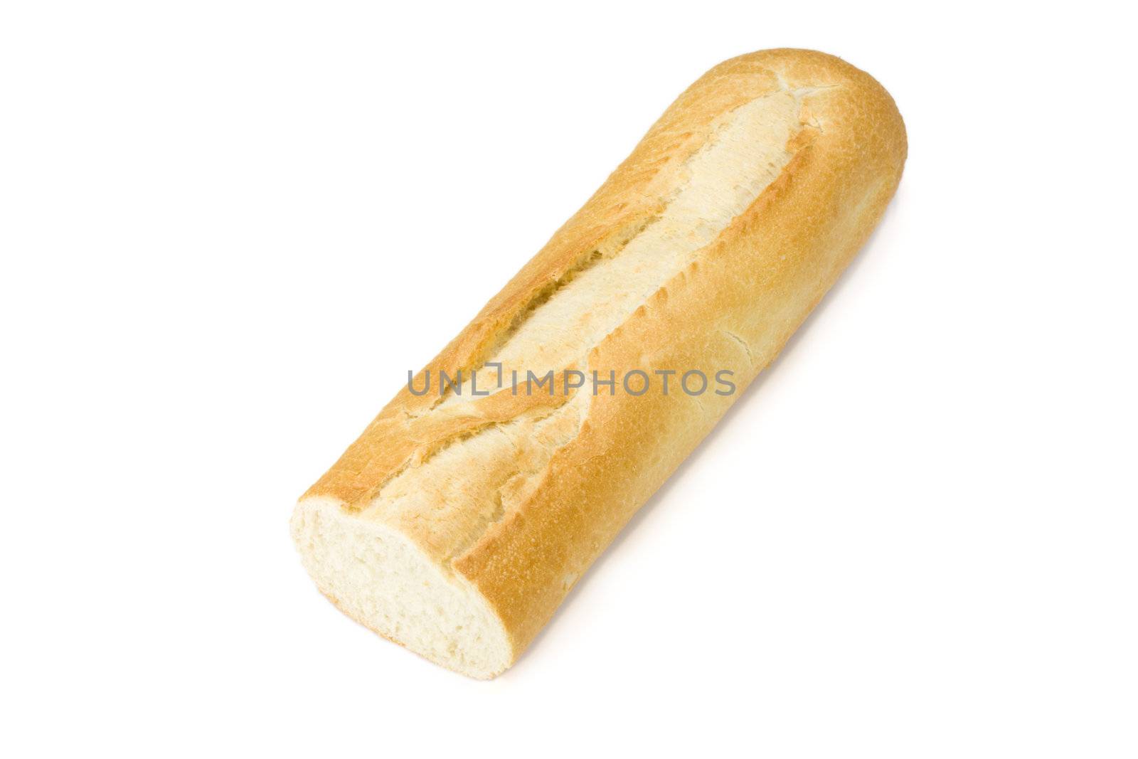 baguette bread isolated on white background by bernjuer