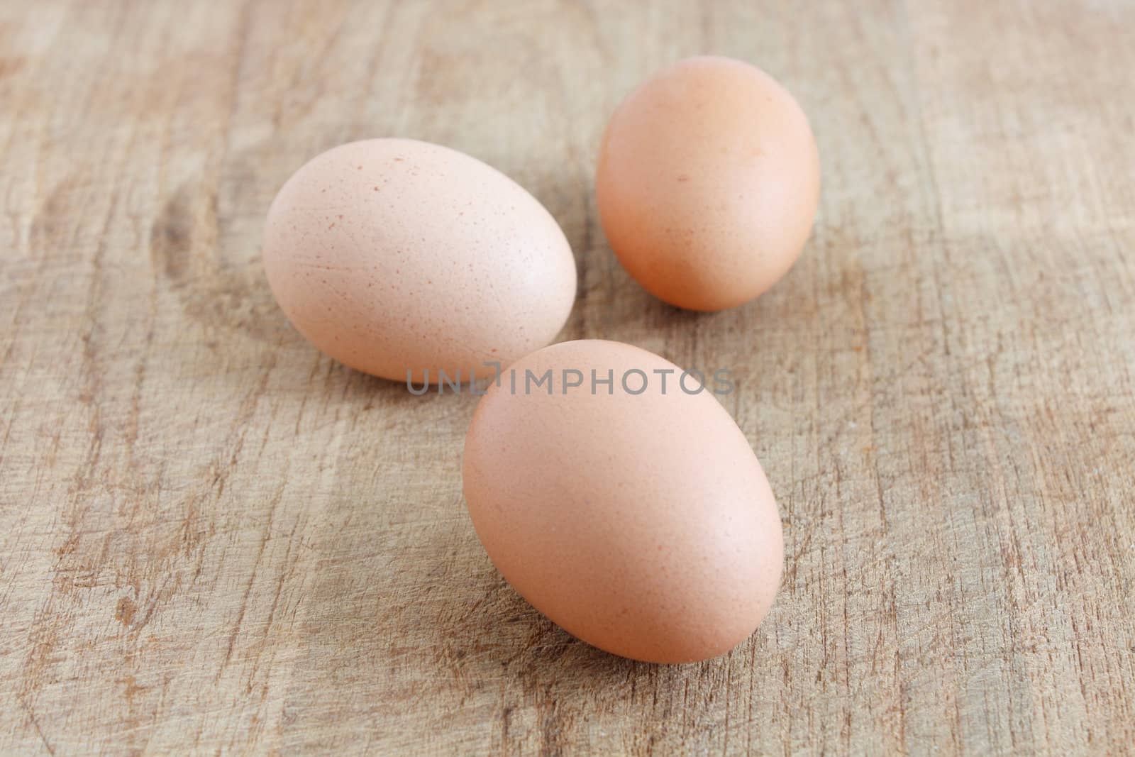 Eggs on a wooden surface