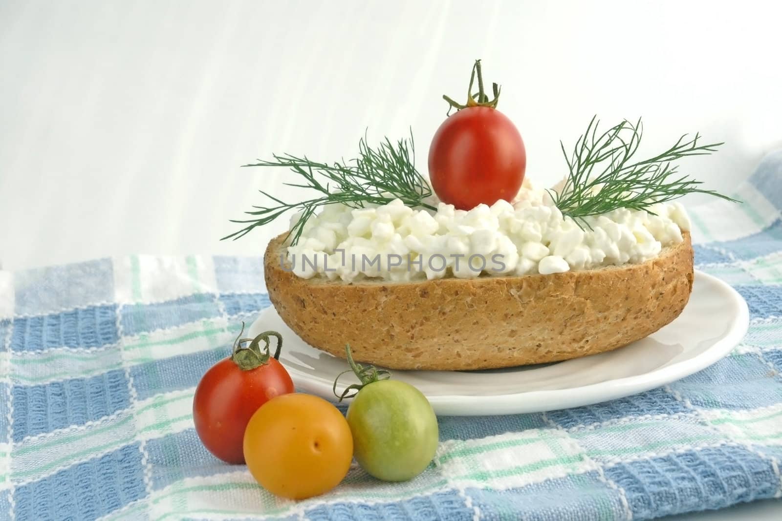 sandwich with white cheese on plate