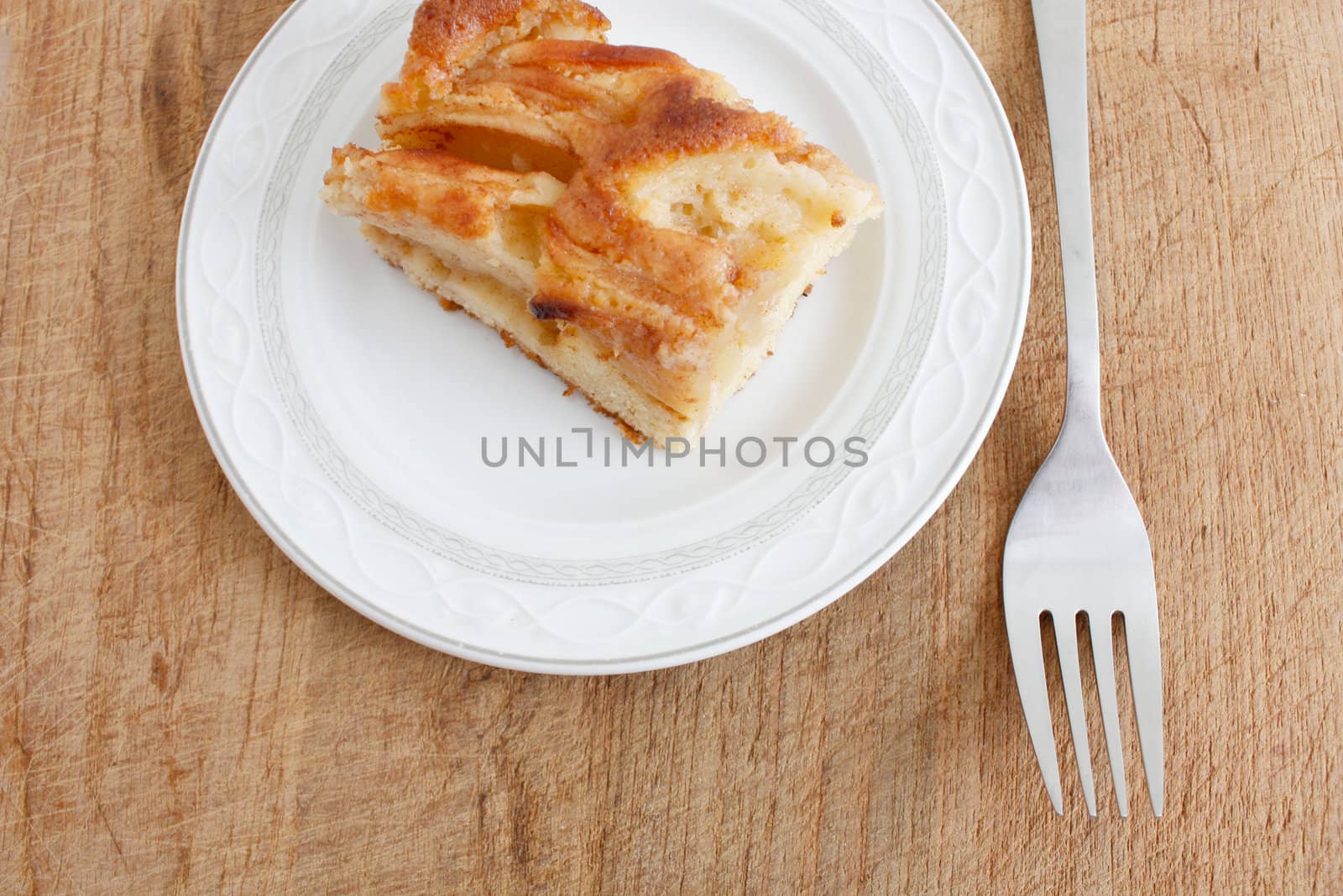 A delicious piece of apple cake