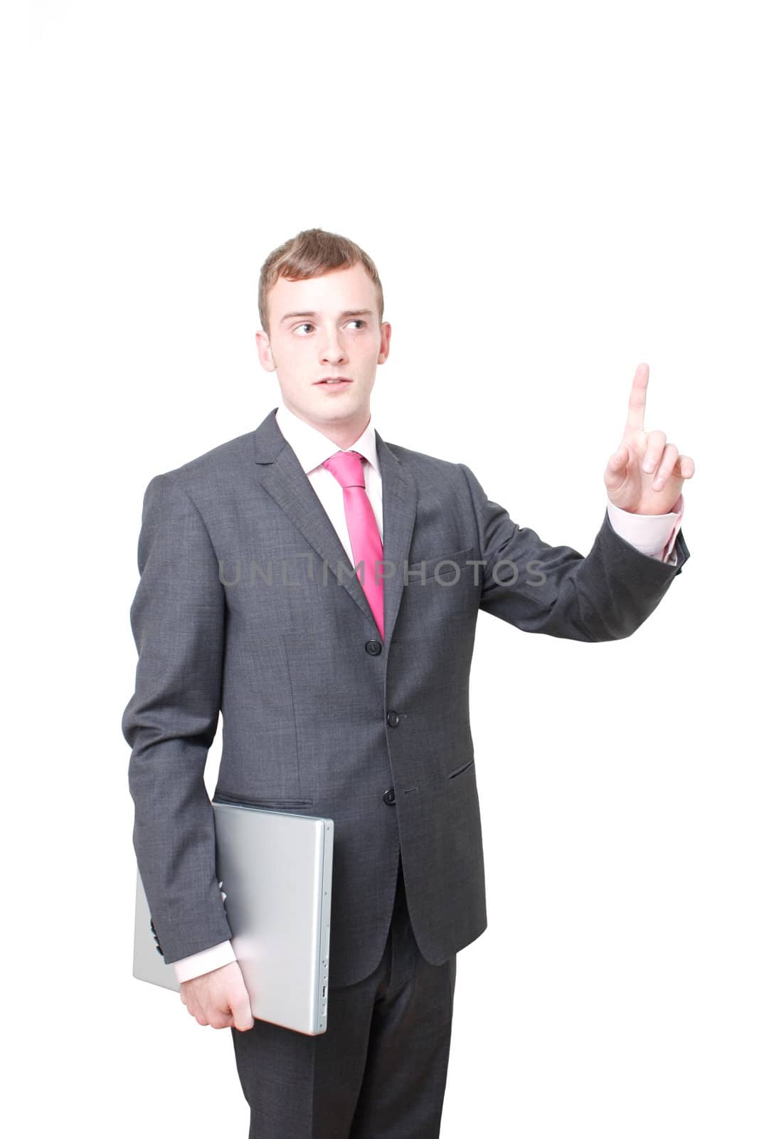 A business man with a laptop