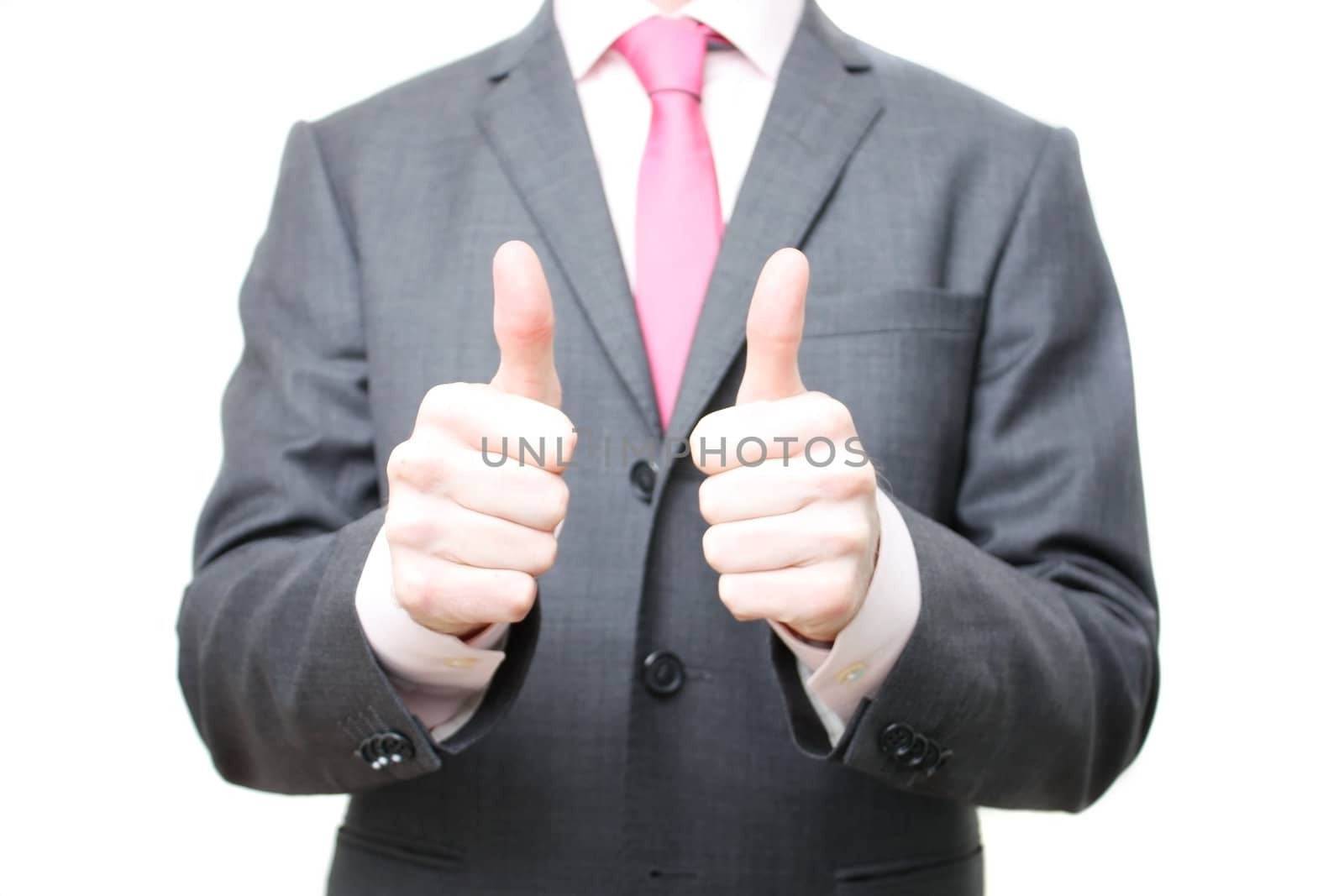 A business man with thumbs up