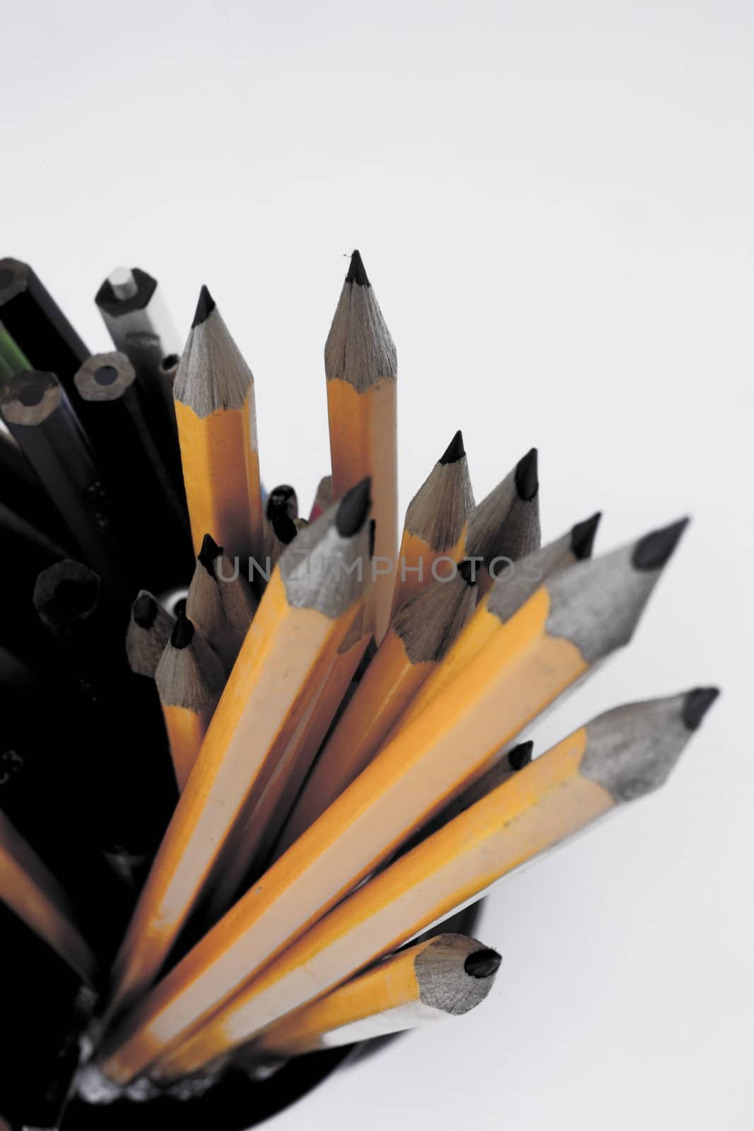 pencil holder on isolated background

