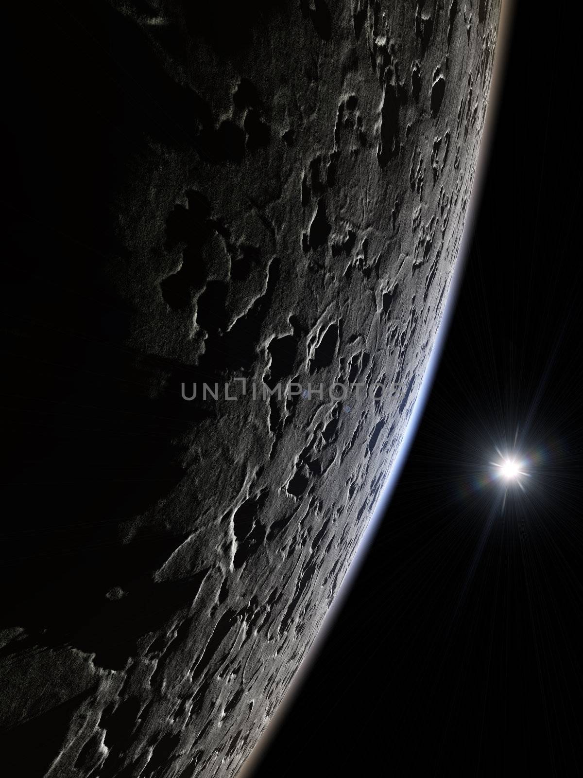 An illustration of a nice deep space moon background