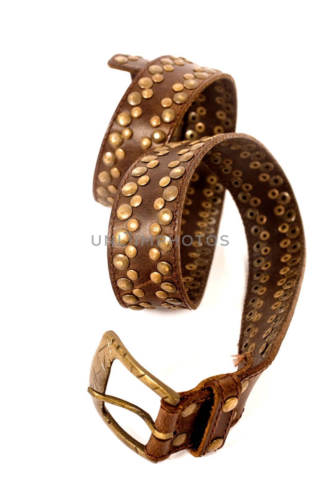 coiled belt on isolated background
