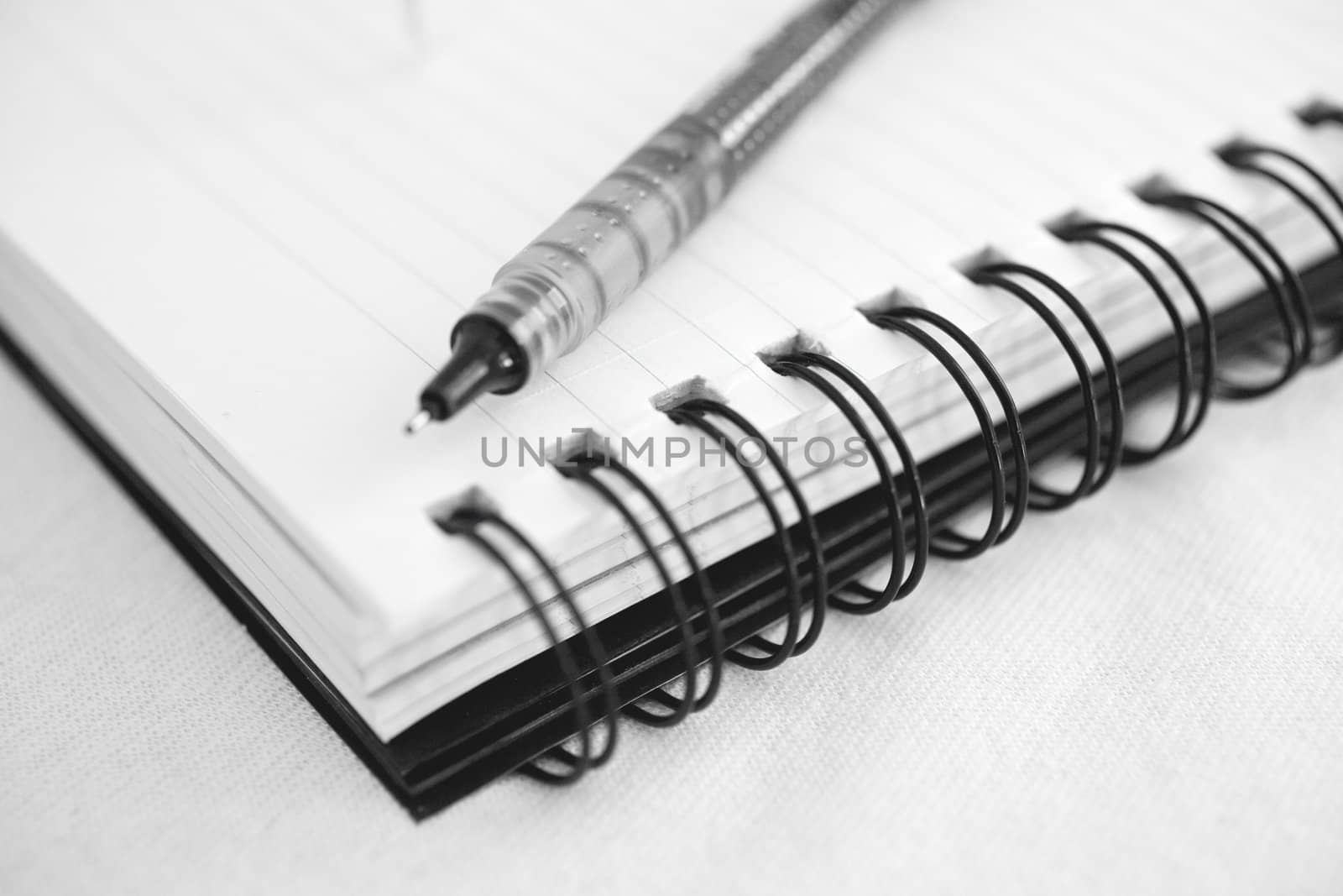 pen and diary on isolated background
