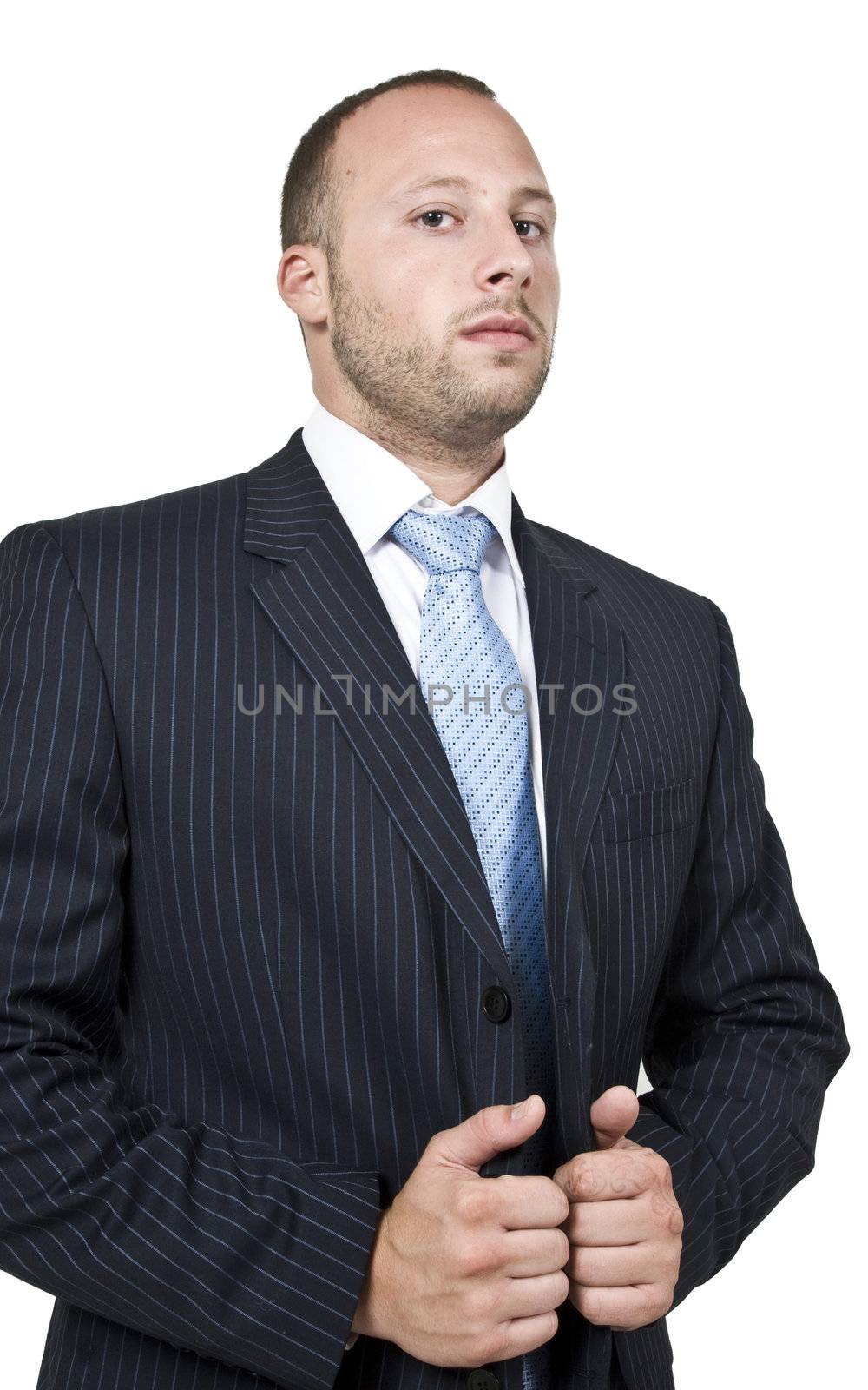 well dressed businessman on isolated background

