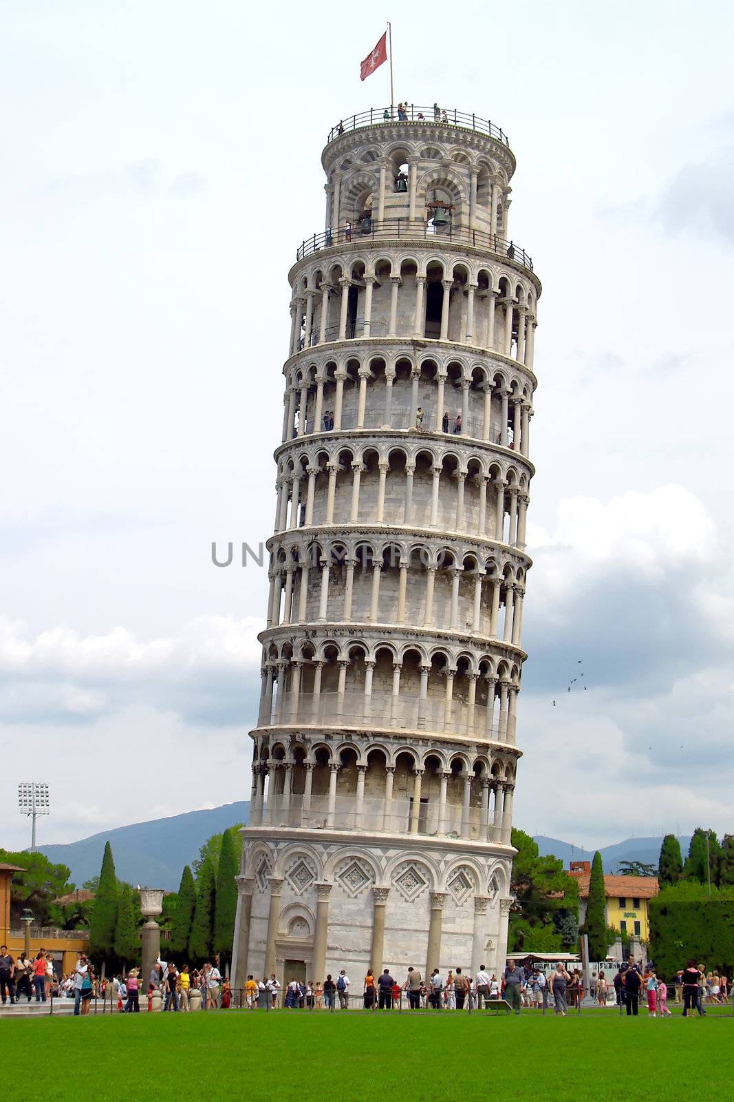 the famous Pisa leaning tower in Italy
