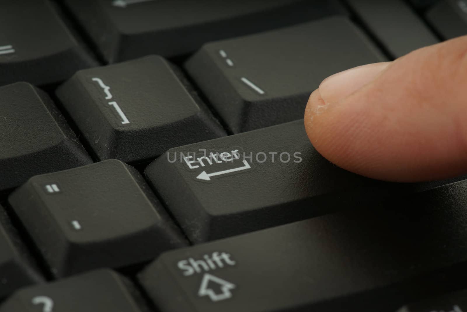 great image of a finger on computer keyboard