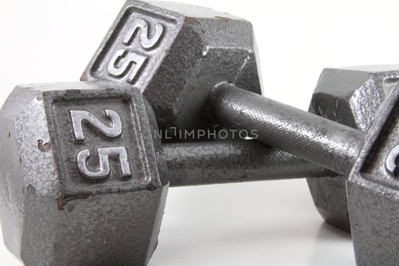 A set of weights over a white background.
