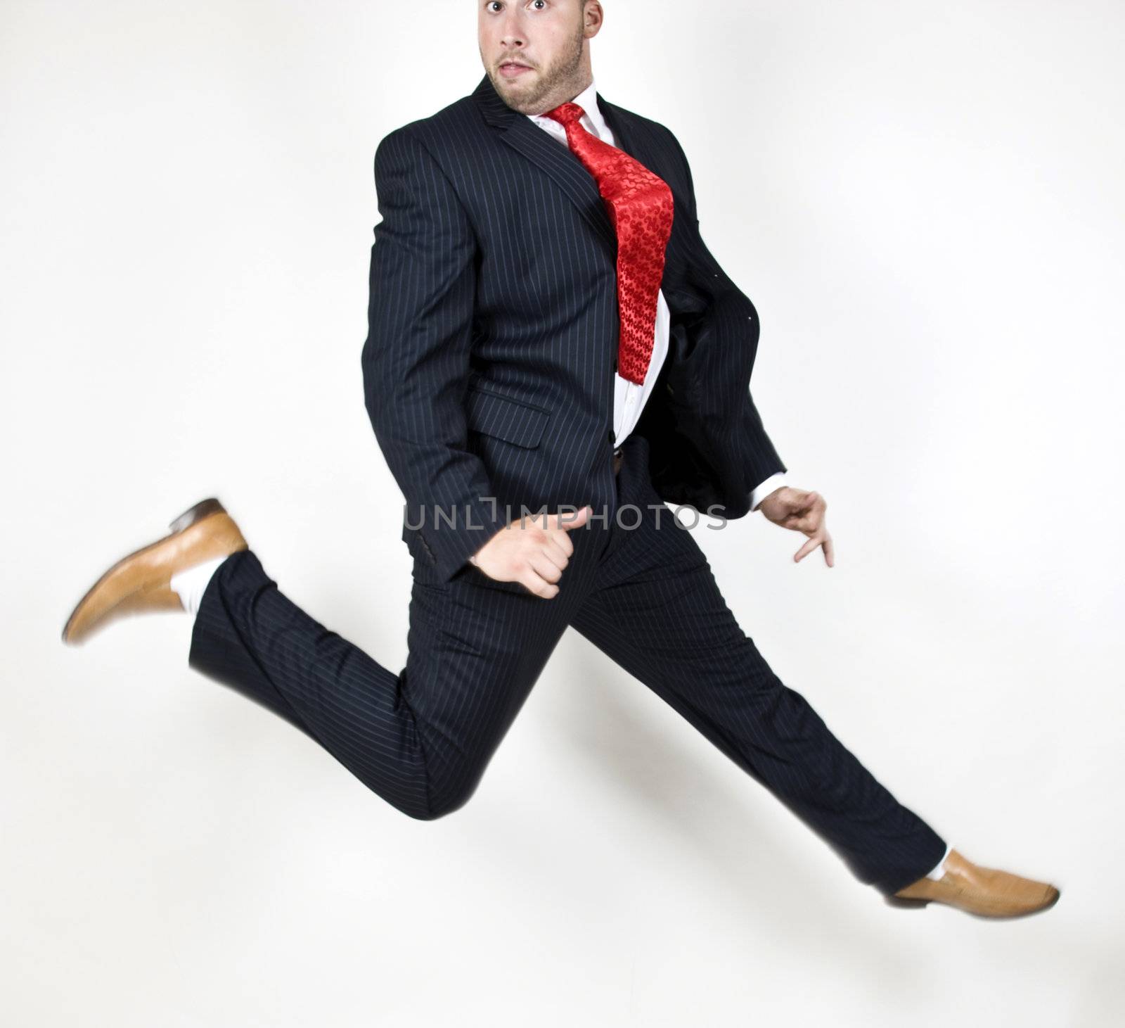 jumping male on isolated background
