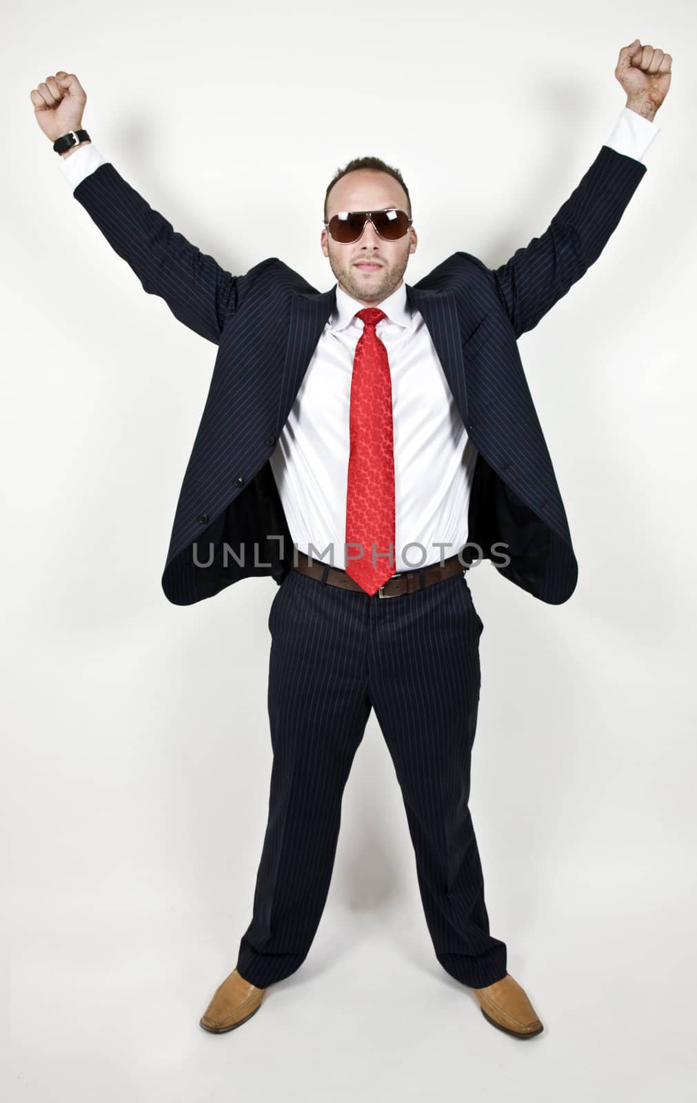 victorious man  on isolated background
