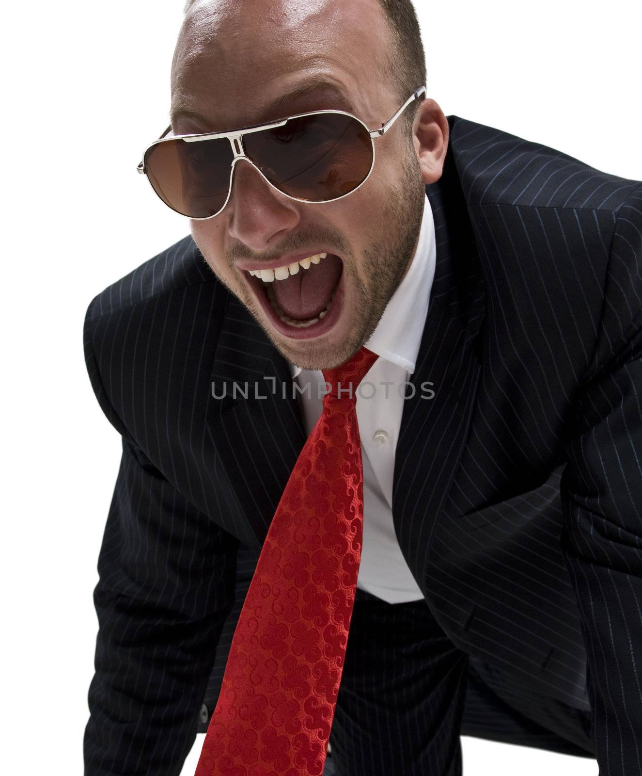 shouting male on isolated background
