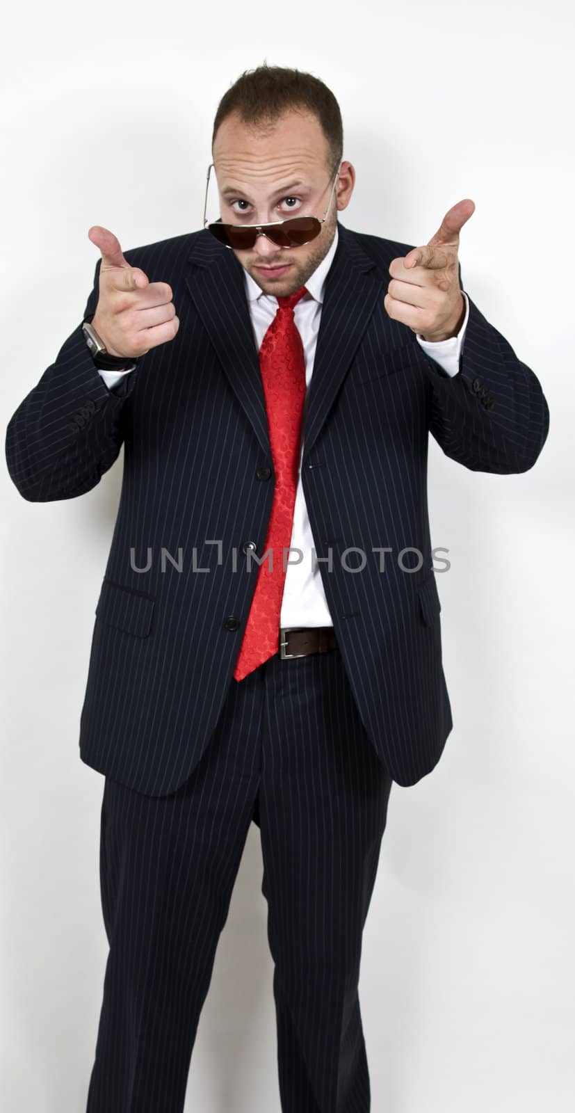 pointing male on isolated background
