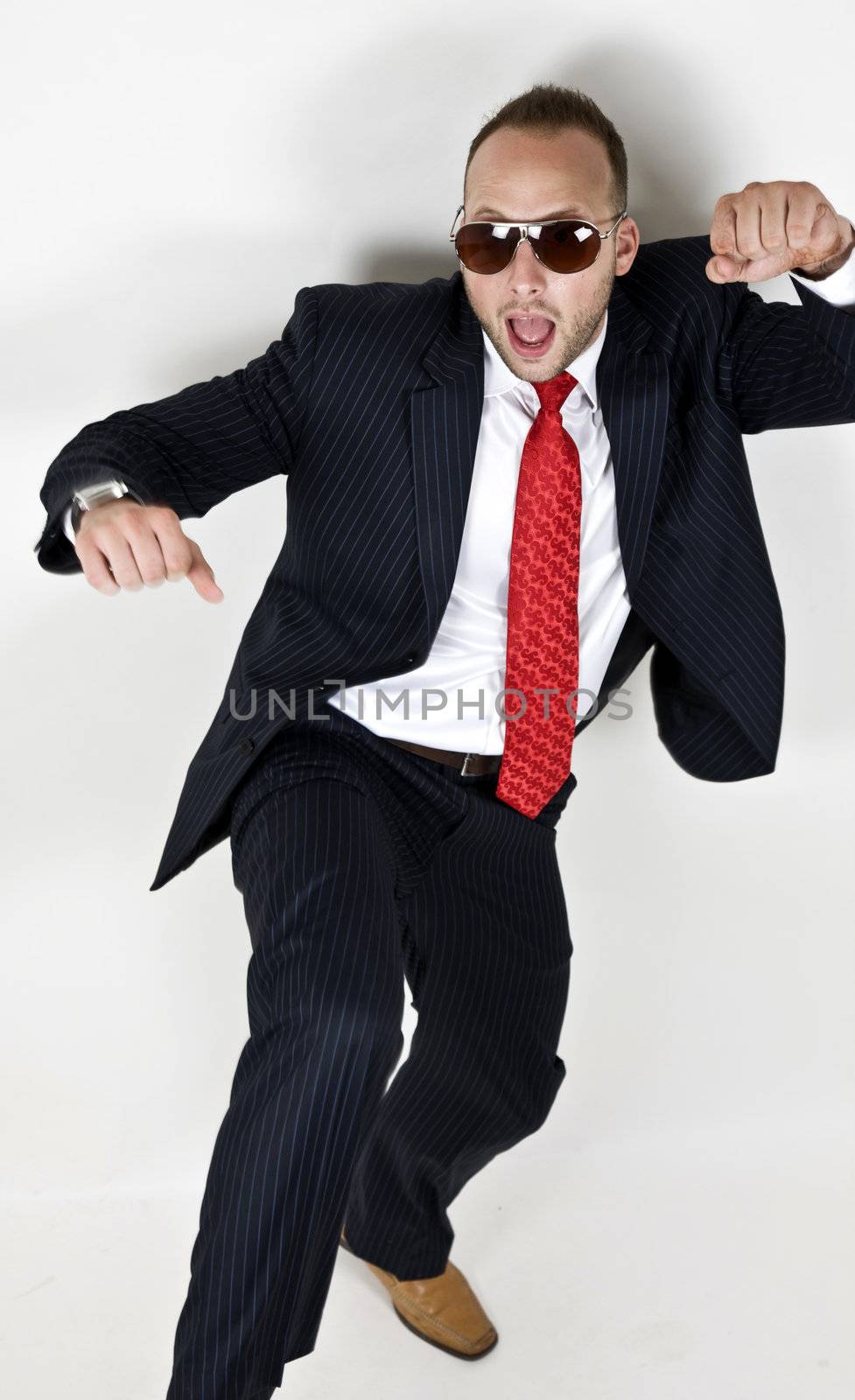 dancing man on isolated background
