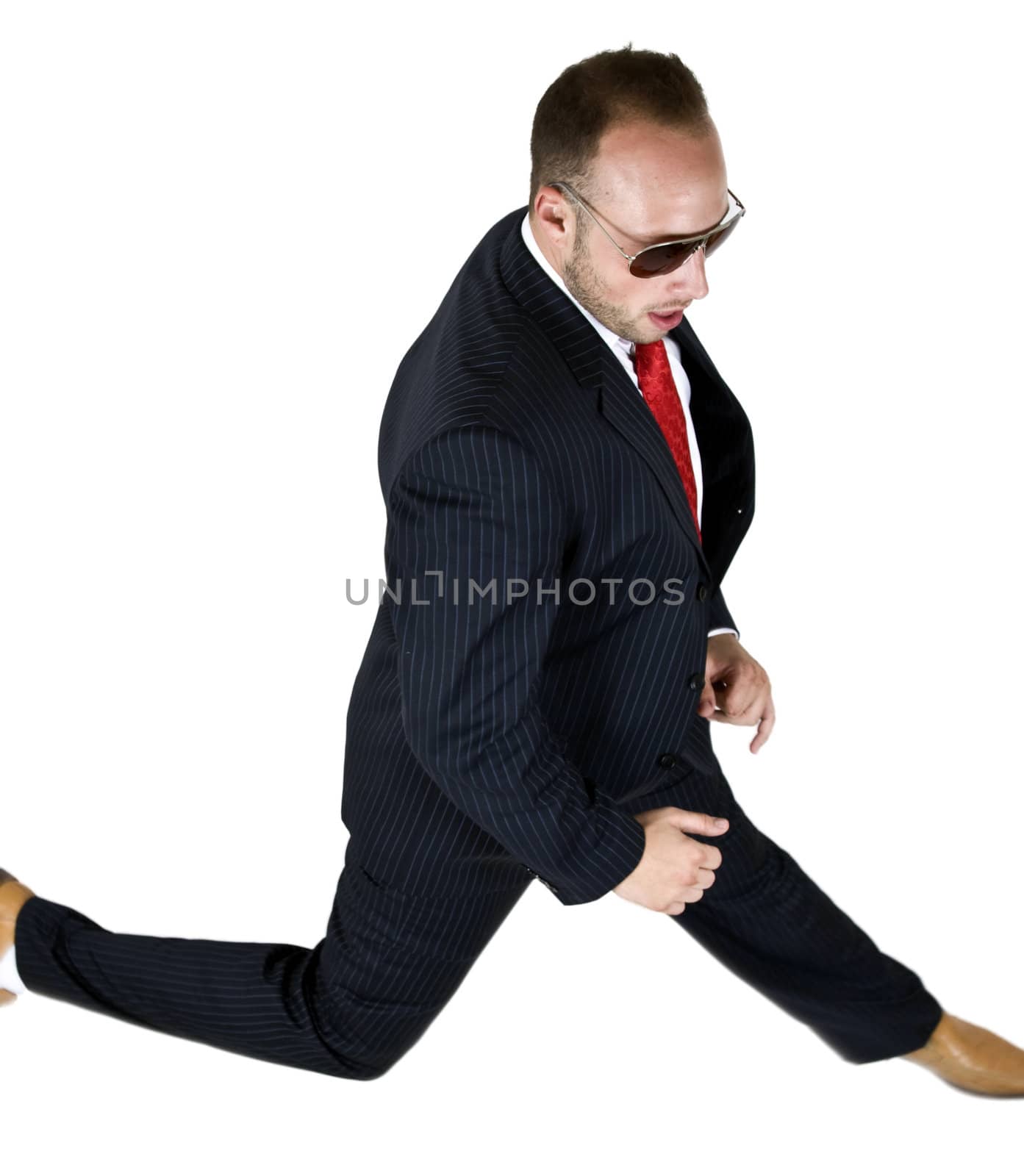 leaping man on isolated background
