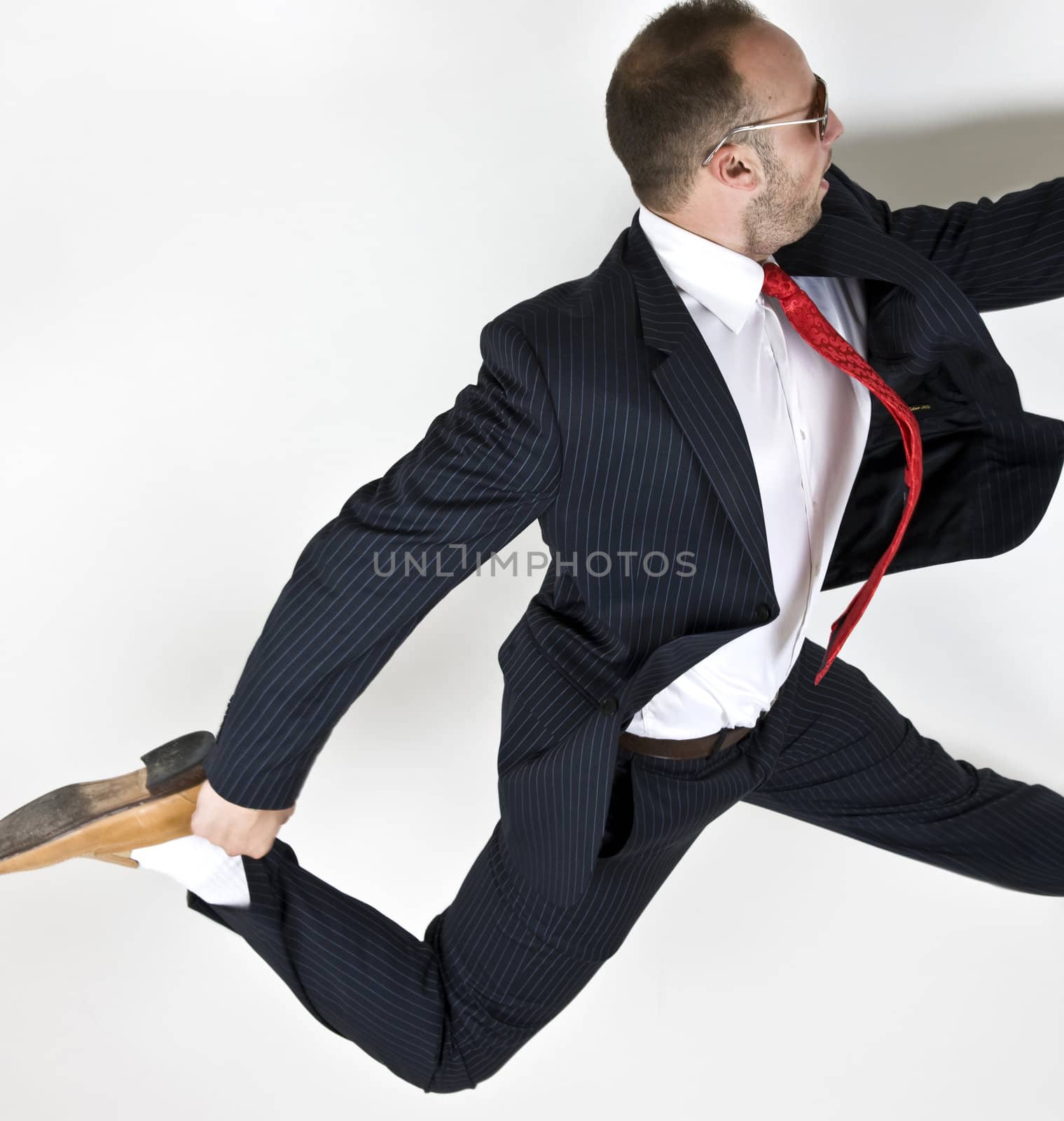 jumping male on isolated background
