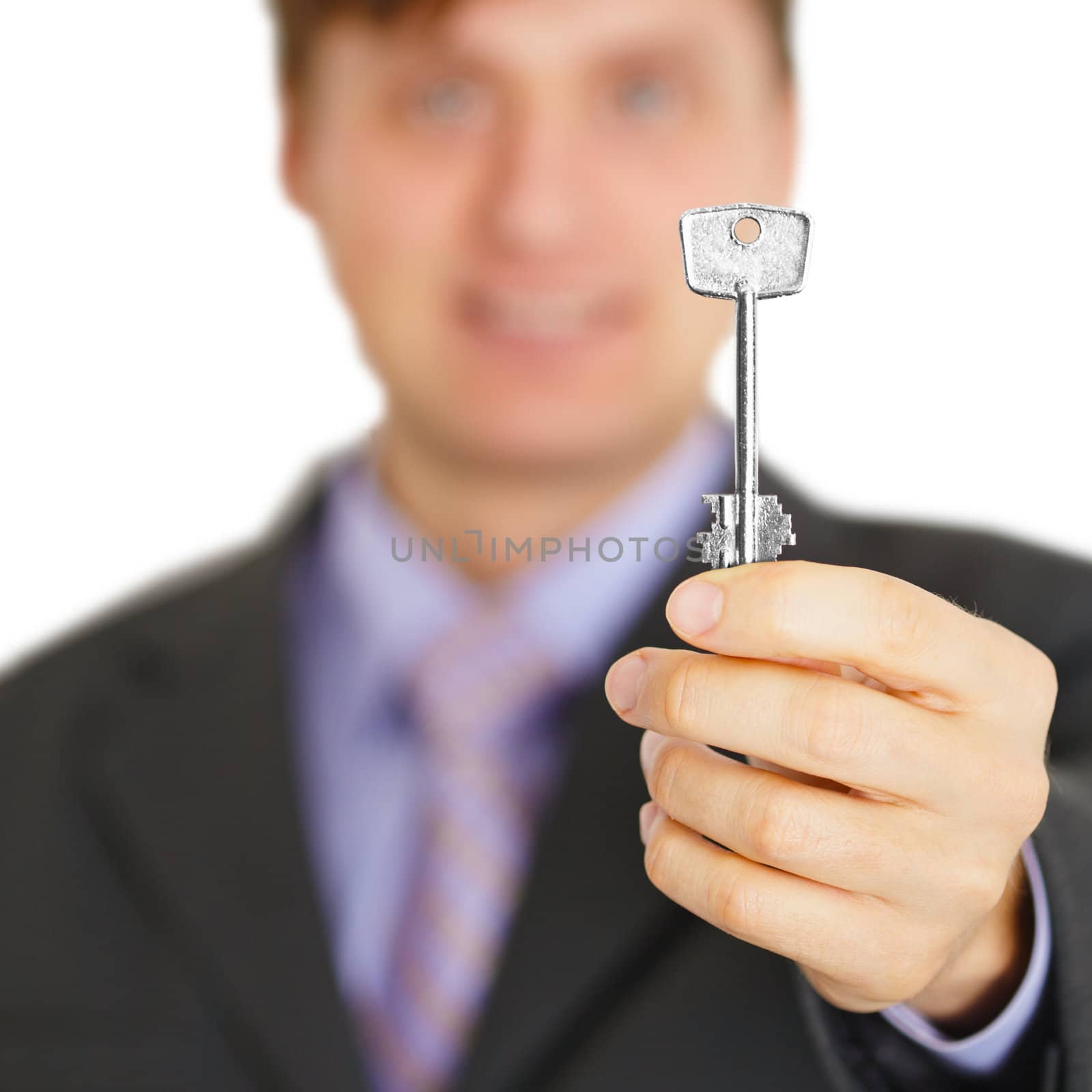 The official gives us the key to a new house